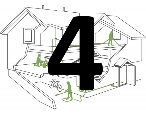 Montaż instalacji centralnego odkurzacza – 3 gniazda